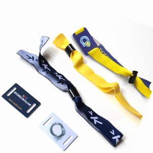 Professional Stain Soft Woven Bracelet U-ltralight EV1 nfc ticket wristband with QR code