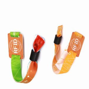 Passive rfid wristband N-tag213 180bytes NFC music festival fabric woven bracelet