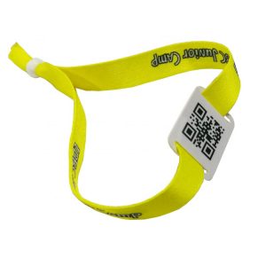 NFC QR bracelet N-tag 215 RFID ticket woven wristband/bracelet for cashless solution