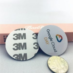 Self-adhesive 13.56MHZ RFID Disc Coin Tag With Plus 4k Chip