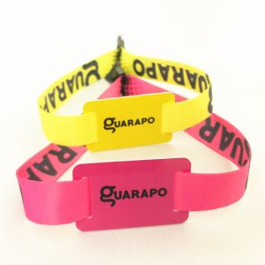 Professional rfid bracelet nfc woven wristband with QR code for concert ticket