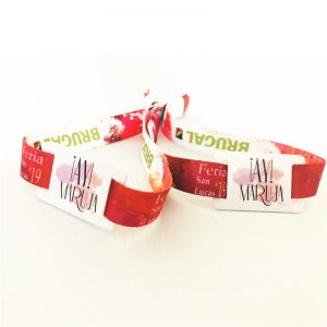 Disposable clasp RFID woven bracelet, TK4100 ID fabric wristband for event