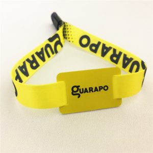 Professional rfid bracelet nfc woven wristband with QR code for concert ticket