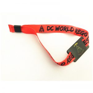 Disposable clasp RFID woven bracelet, TK4100 ID fabric wristband for event