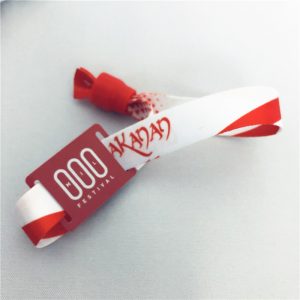One-time use custom slide lock NFC bracelet Ntag216 fabric festival wristband for events