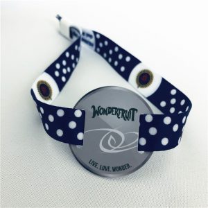 Tk4100 Satin ID woven bracelet, 125khz rfid fabric wristband for entrance