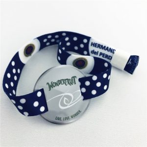 Tk4100 Satin ID woven bracelet, 125khz rfid fabric wristband for entrance