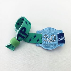 One Time Use Disposable 13.56MHZ RFID Woven Wristband With Ultralight EV1 Chip
