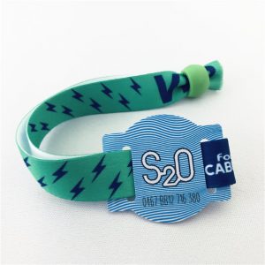 One Time Use Disposable 13.56MHZ RFID Woven Wristband With Ultralight EV1 Chip