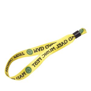 Plastic Lock One-way Sliding Fabric Wristband For Festival Concert