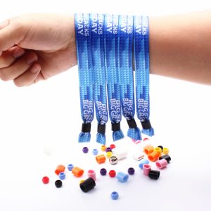 Advertising Gift Event Woven Custom Fabric Bracelet With Clasp