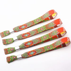 Advertising Gift Event Woven Custom Fabric Bracelet With Clasp