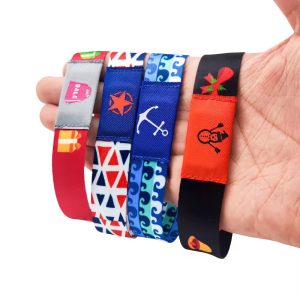 RFID fabric wristband with nfc chip inside bracelet for cashless payment