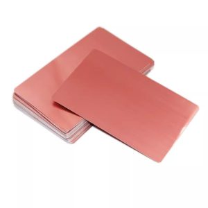 Rose Gold Anodized Aluminum Metal Cards For Laser Engraving