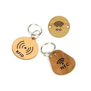 N-Tag216 Custom Cherry Wooden NFC KeyChain