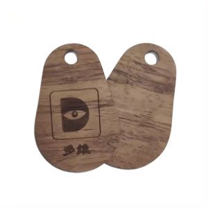 EM4200 RFID Wood KeyFob With Ring